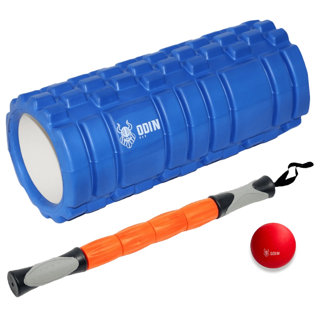 Kit Rolo de Massagem Bastão Liberação Bola Lacrosse Odin Fit em Oferta na Shopee