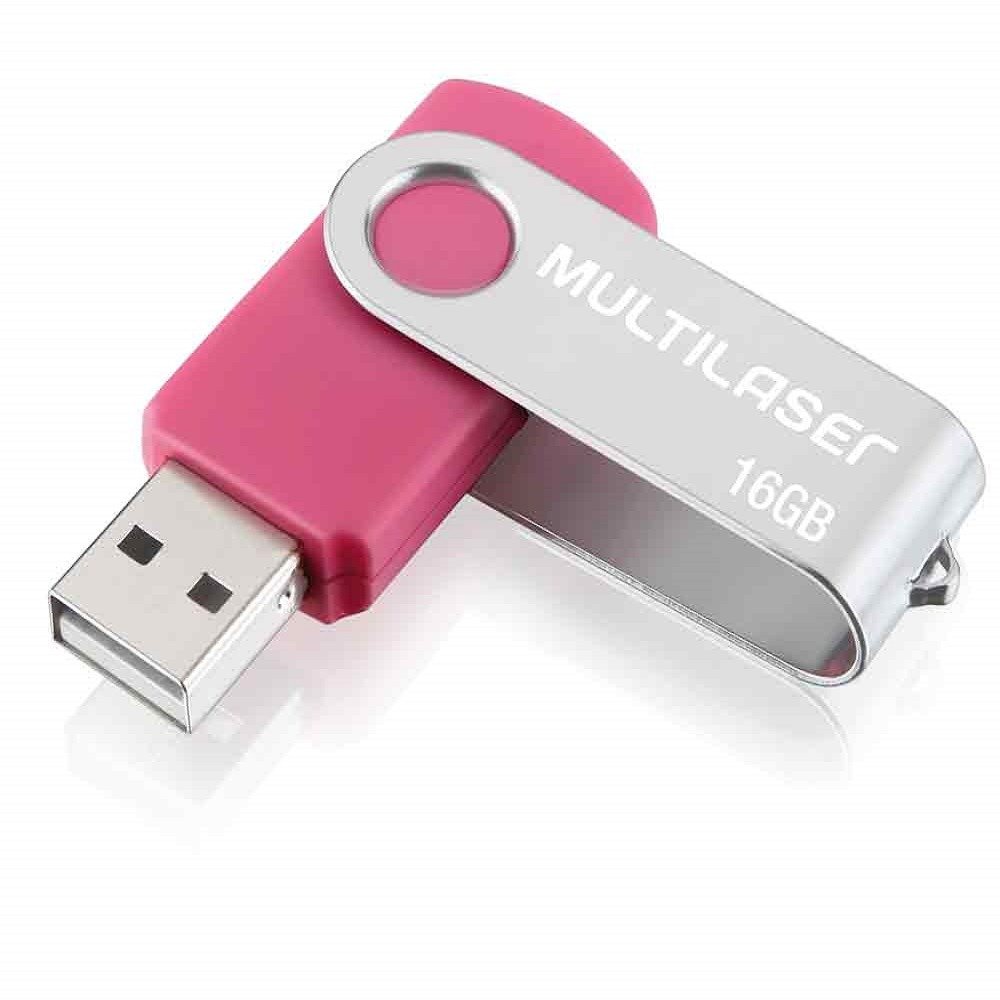 Pendrive Twist 16gb Multilaser Rosa - Pd688