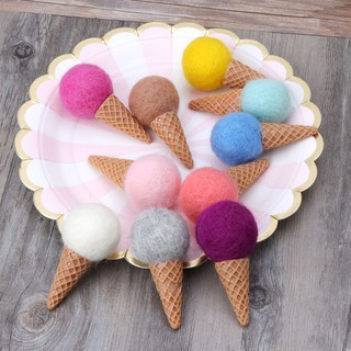 Newborn Felt Ice Cream Props Minúsculo Bebê Menina Menino Foto Feito À Mão Sentiu Adereços Fotografia Acessórios