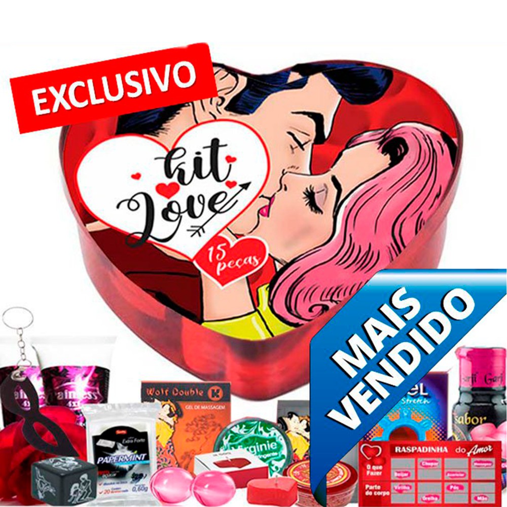 Kit Love 15 Itens Top Gel Brinquedos Cosméticos Produtos Eróticos Sensuais Sex Shop Dia Dos 2200