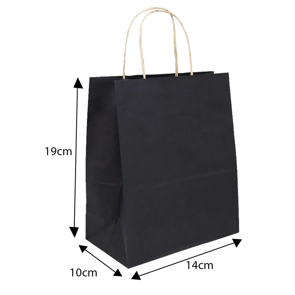 Sacola De Papel Preto 14x10x19  ( 50unid Promoção ) em Oferta na Shopee