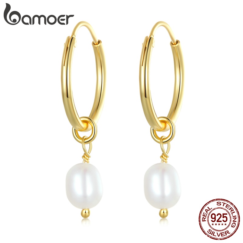 Bamoer Brincos De Prata 925 1 Par Barroco Simples Pérola Presentes Para As Mulheres Da Moda Jóias em Oferta na Shopee