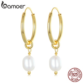 Bamoer Brincos De Prata 925 1 Par Barroco Simples Pérola Presentes Para As Mulheres Da Moda Jóias