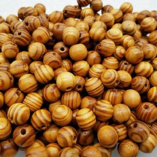 6/8/10/12/16/18mm Natural grain wooden Round beads Pine Spacer Wood Loose Beads for Bracelet Necklace DIY Jewelry Making