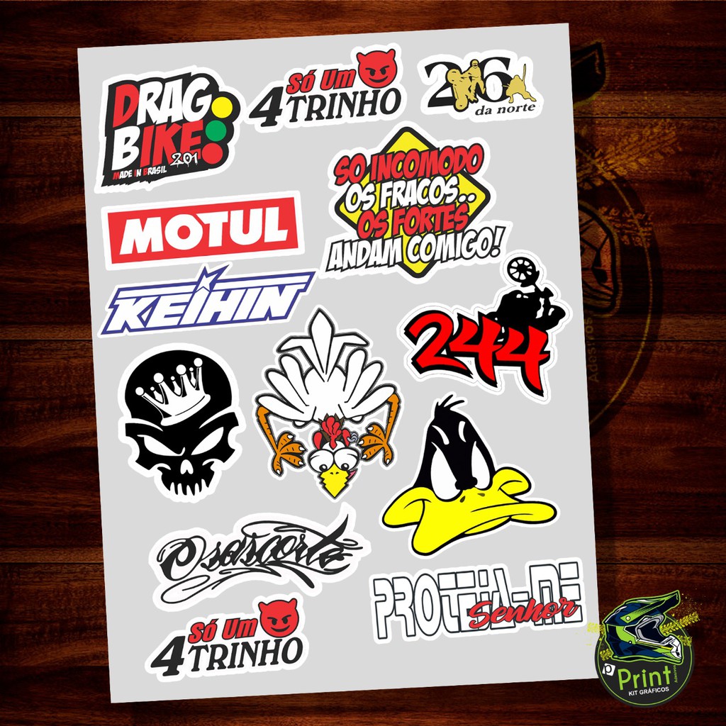 Cartela De Adesivos Moto Motocross Carro Bike Caminhao 3