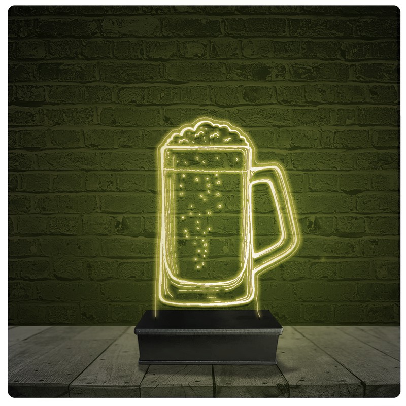 Led Luminária Acrílico Abajur - Cerveja Chopp Cervejaria