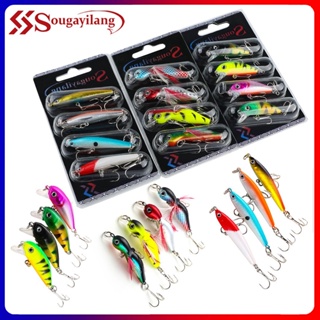 Sougayilang Isca De Pesca Set 4 PCS Wobbler Iscas De Pesca Dura Anti-corrosão Gancho Baixo Isca De Pesca Isca De Carpa em Oferta na Shopee