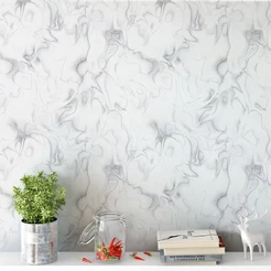 Papel De Parede Azulejo Piso Mármore Branco