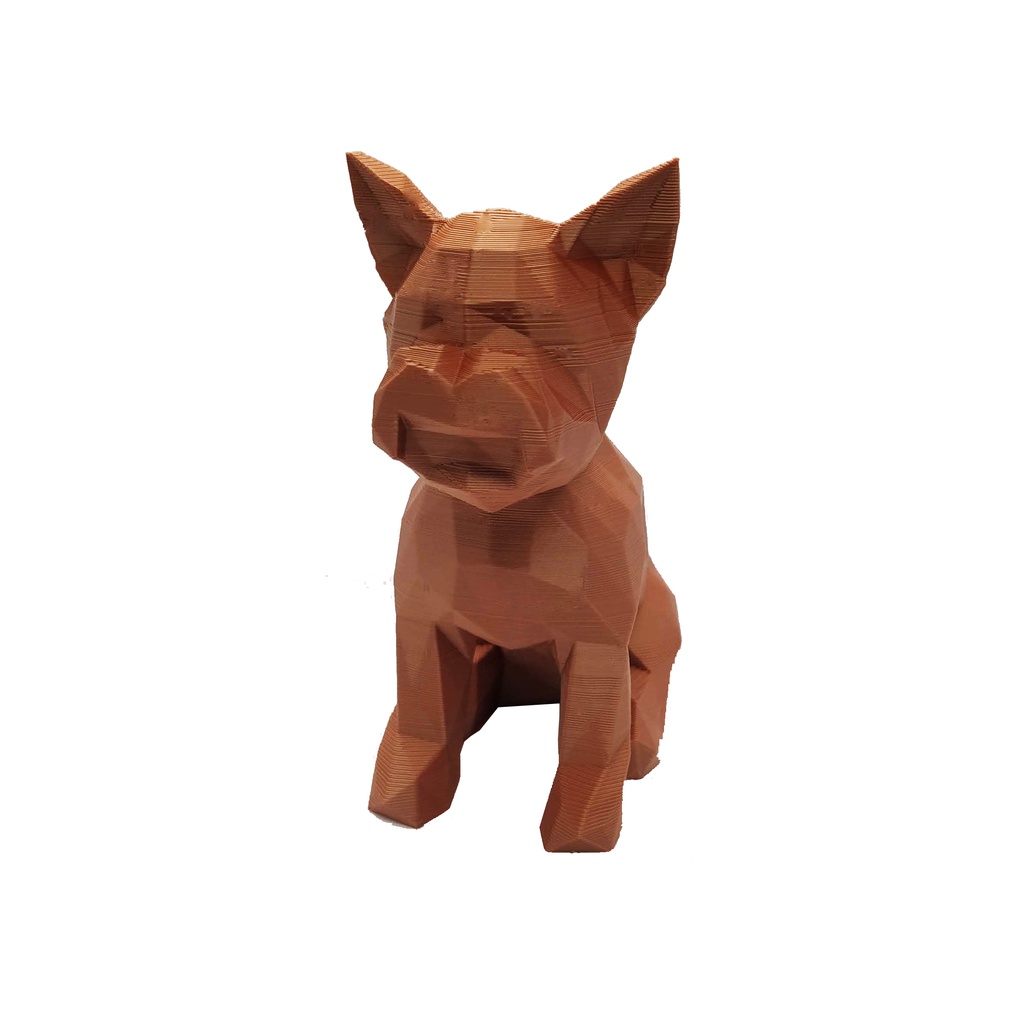 Estátua cachorro Yorkshire LowPoly - 15cm - Cor Bronze