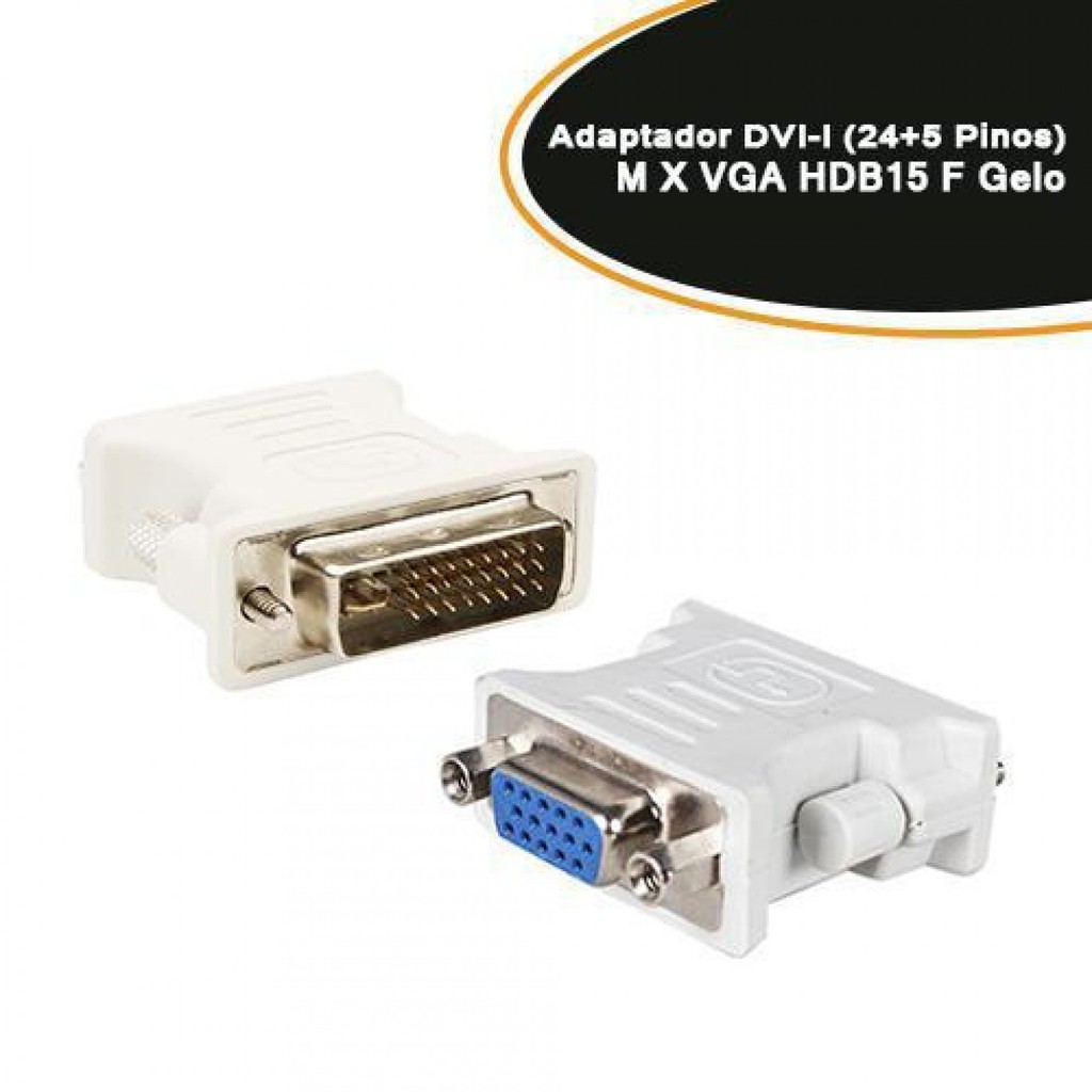 ADAPTADOR DVI-I DUAL LINK 24+5 PINOS MACHO PARA VGA FÊMEA = FULL HD 1080P 1080I