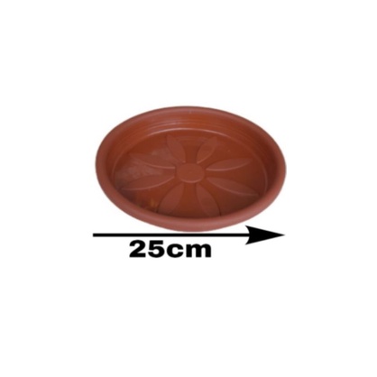 3 pratos terra cota N.3, 25cm para vasos de plantas redondos