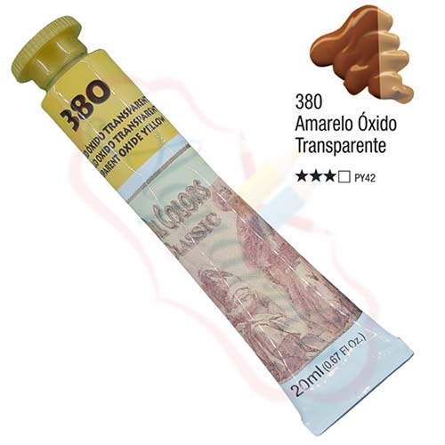 Tinta à Óleo Acrilex Bisnaga 20ml - Amarelo Óxido Transparente 380
