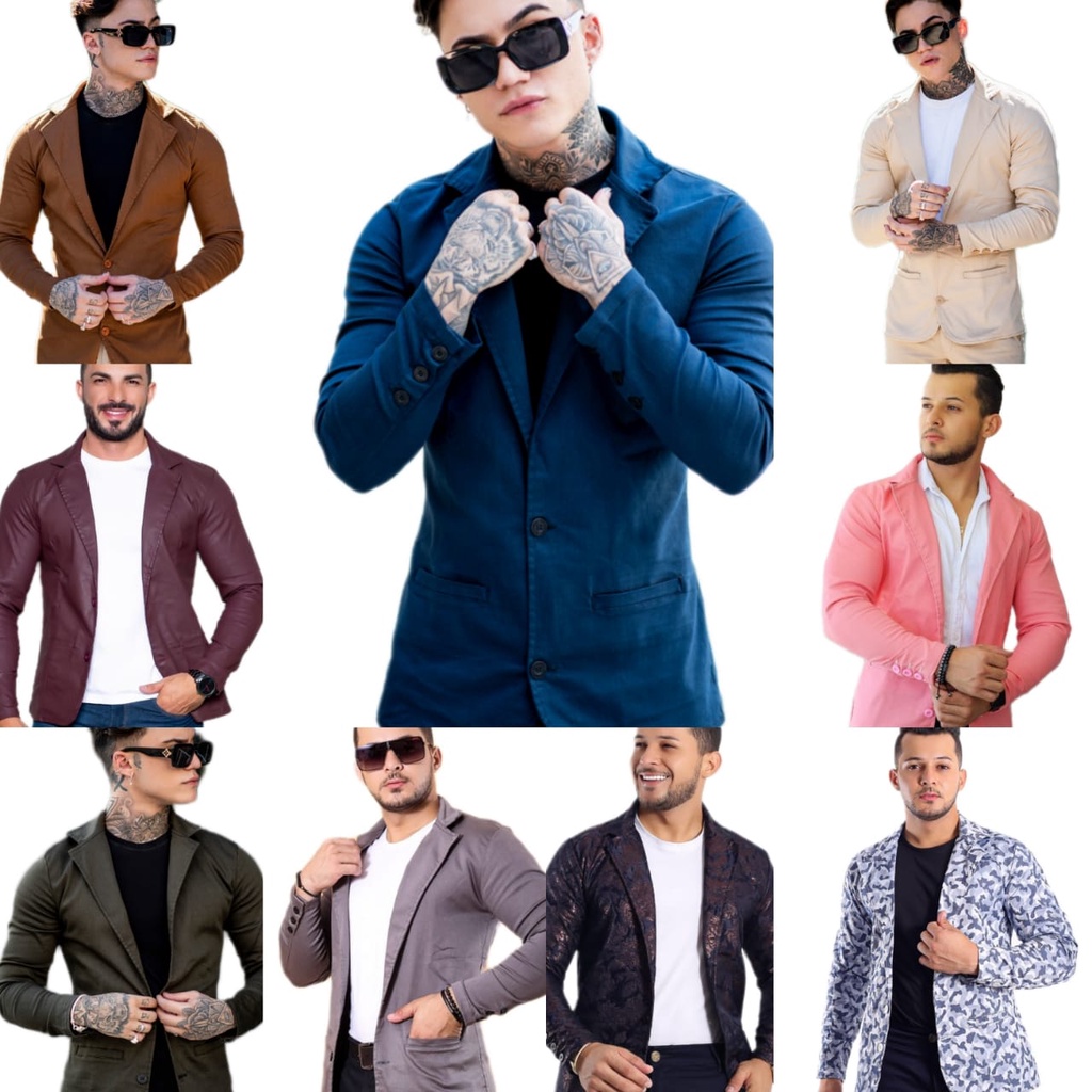 Blazer Maculino Esporte Fino Slim Fit Moderno Elegante
