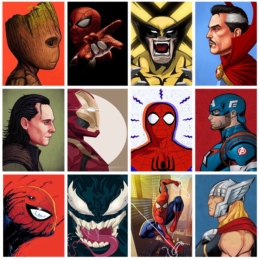 5d Diamante Pintura Da Disney Superhero Spiderman Marvel Loki Groot ...