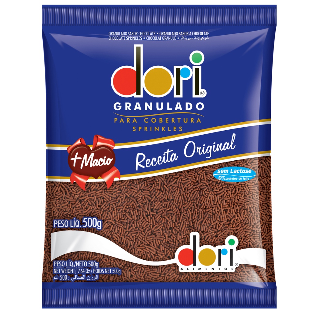 Chocolate Granulado Escuro Macio 500g - Dori
