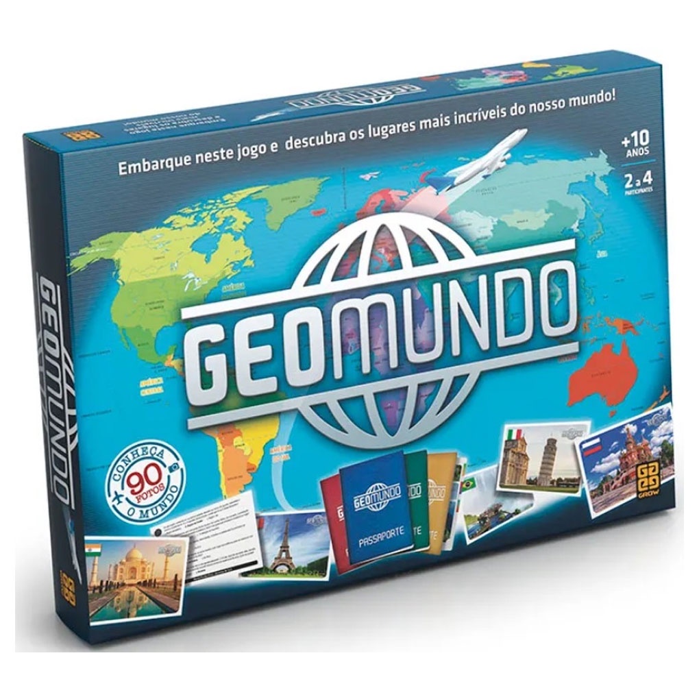 Jogo Tabuleiro Geomundo 4 Participantes 03446 - Grow em Oferta na Shopee