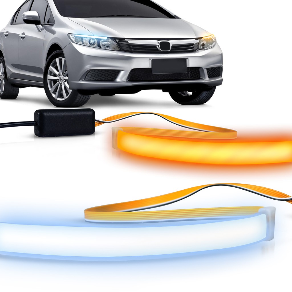 Par Fita DRL 30m Led Com Seta Sequencial Farol Carros Universal Fita Barra Led 30cm Flexível Drl em Oferta na Shopee