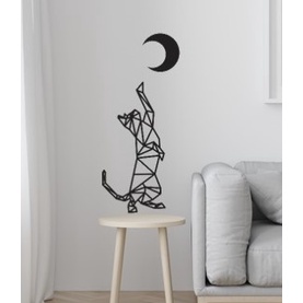 Quadro Decoração Gato e Lua Sala Quarto Cozinha Quarto Infantil Aplique de Parede Vazado Mdf 3mm