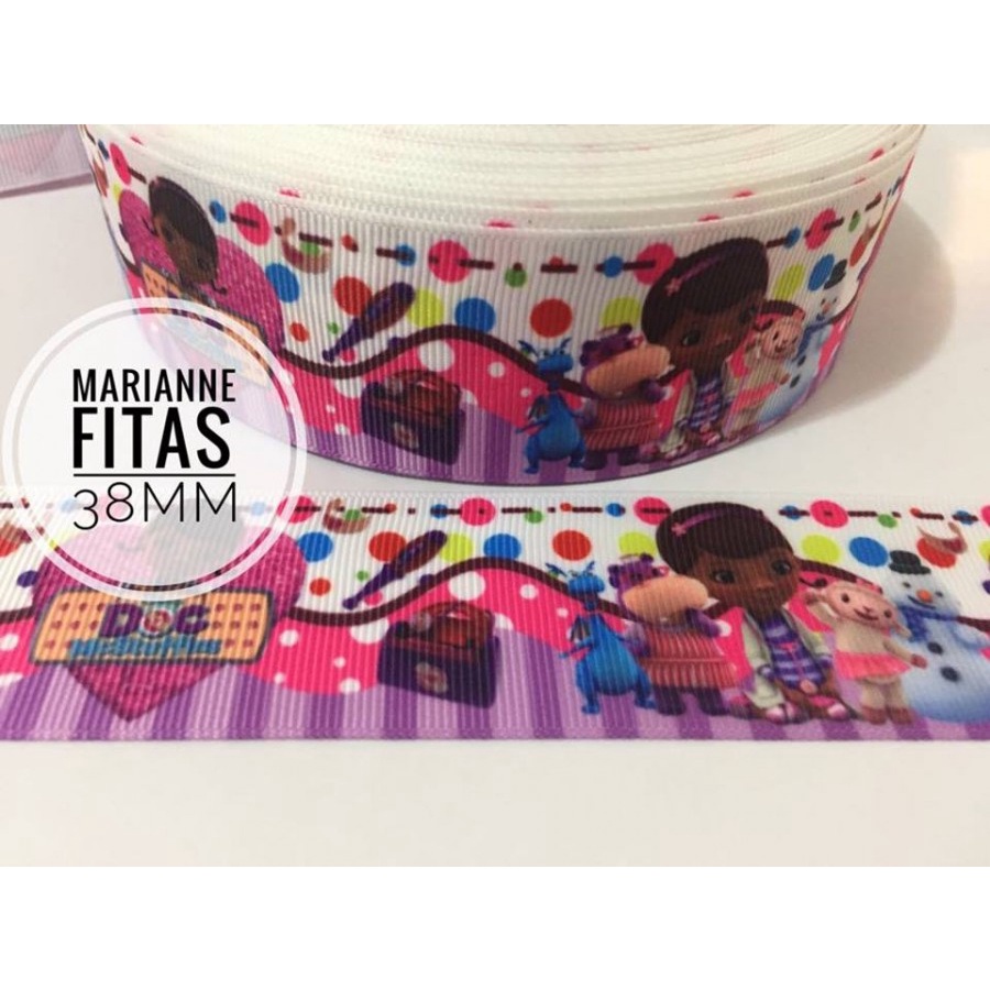Fita de Gorgurão Doutora Brinquedos Tiara, Laço, Menina (N5)