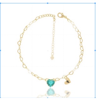 Pulseiras Madrinhas Com Inicial Coração Verde
