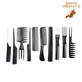 Pentes Kit 10 Para Cabeleireiro Profissional - Suporta Calor