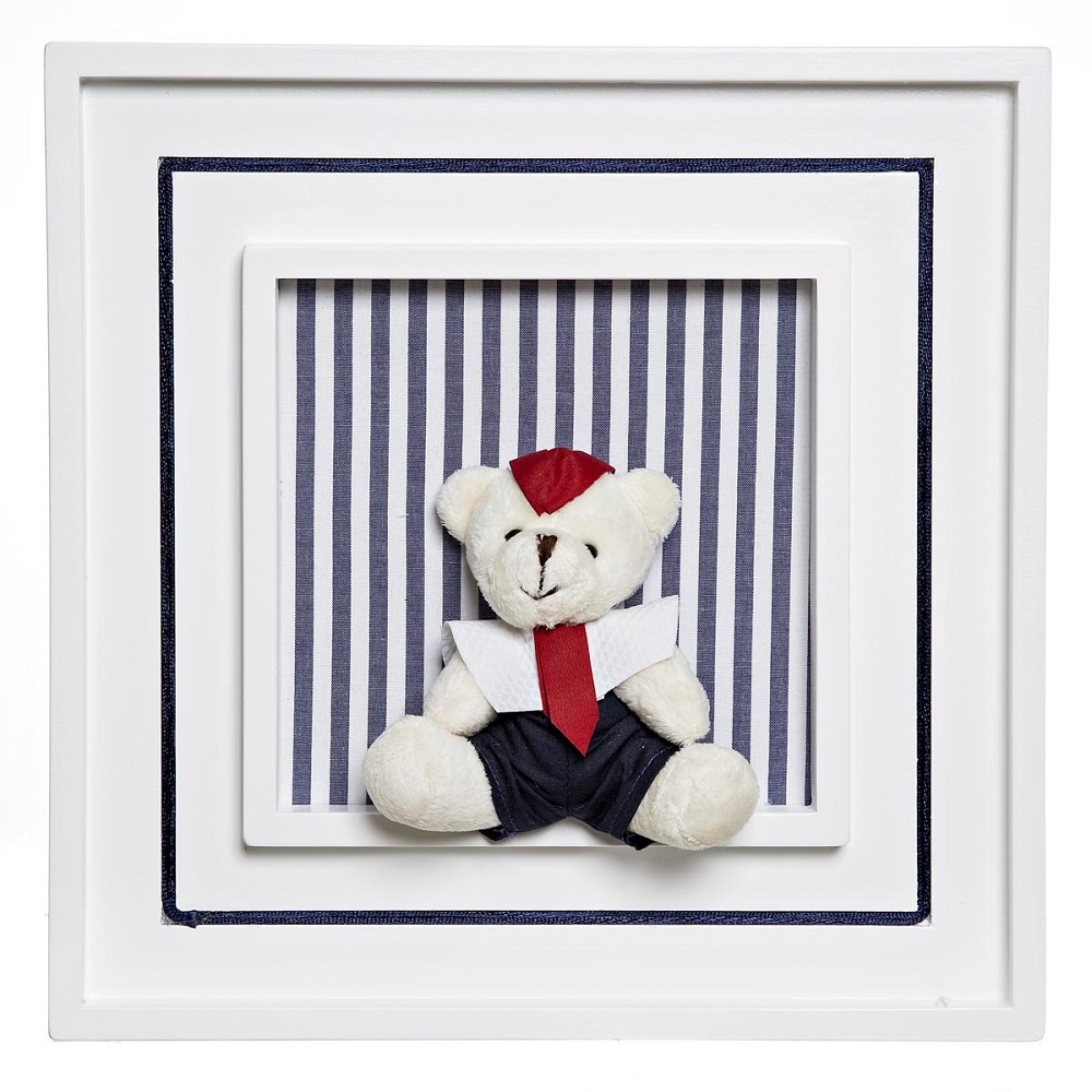 Quadrinho Ursinho Marinheiro Quadro Porta Maternidade Bebê