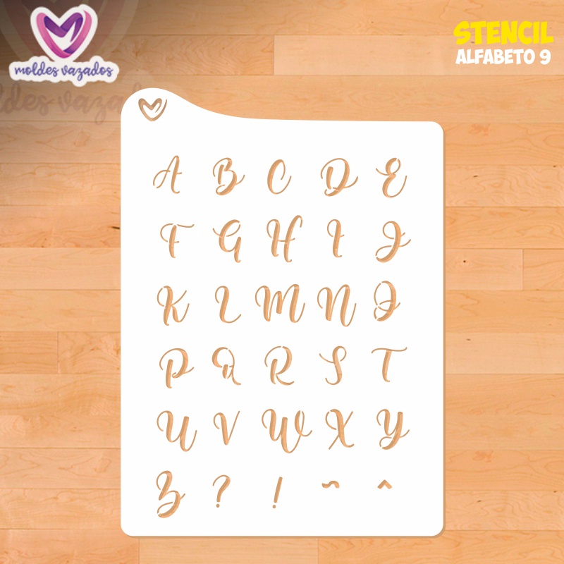 Stencil Alfabeto Para Decoração de Biscoitos Pinturas e Artes em geral