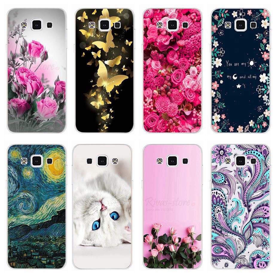Capa Para Celular Em Silicone Macio Com Desenho De Flor Para Samsung Galaxy A5 2015, A500, A500F Sm-A300F / Ds