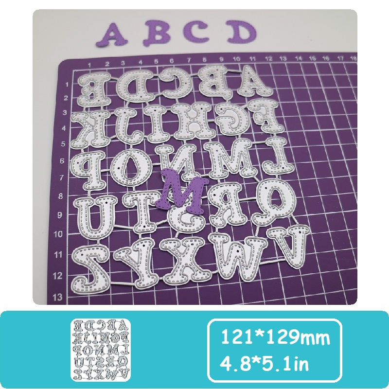 JOJO Alfabeto Arte Cortes De Dados , Capital 26 Cartas Metal Stencil Para DIY Scrapbooking Álbum De Papel Modelo
