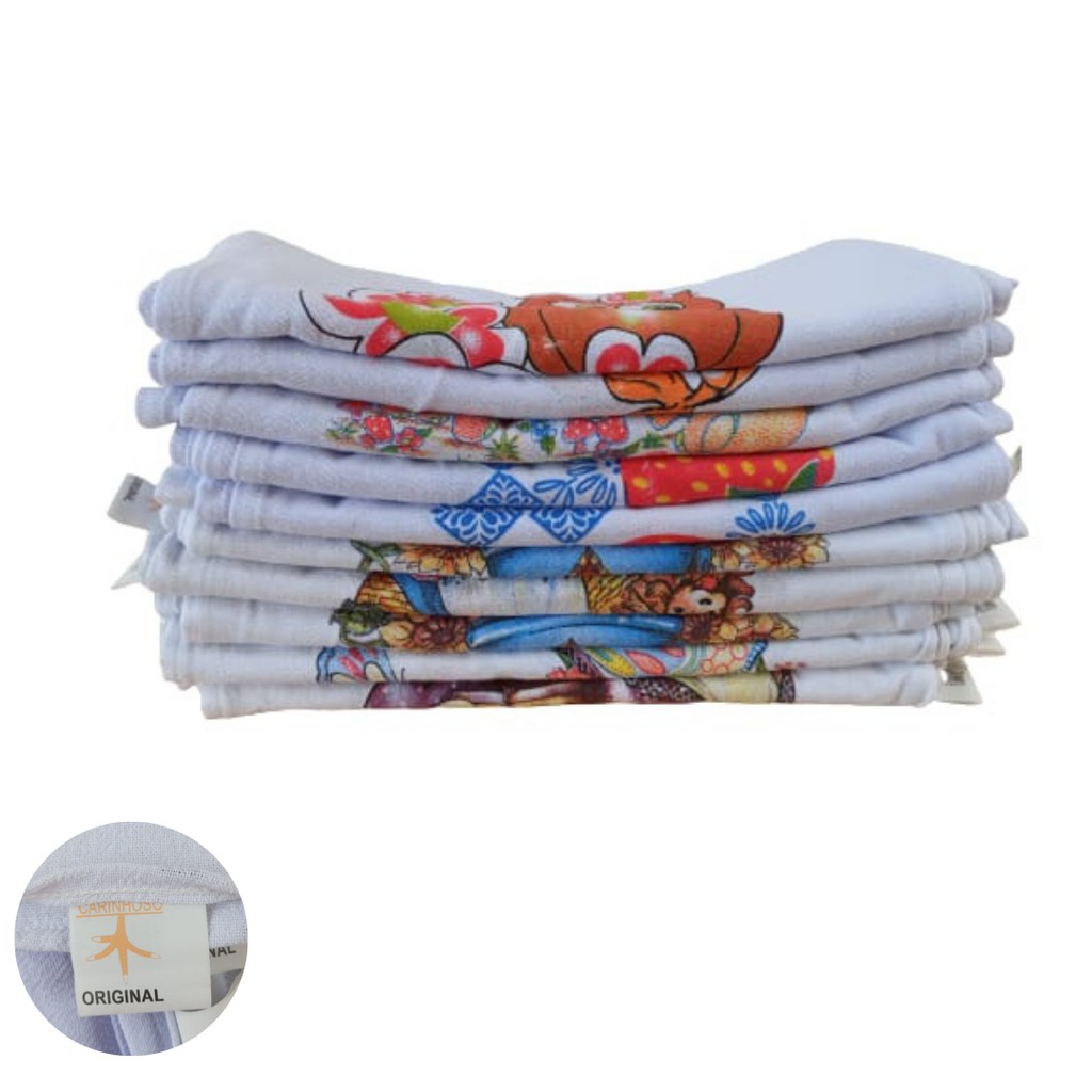 KIT 5 Pano De Prato Atacado  Original Estampado 100% Algodão em Oferta na Shopee