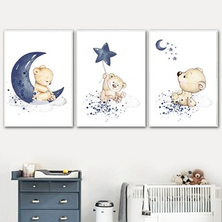 Quadro decorativo para quarto infantil 3 peças 20x30 em Oferta na Shopee