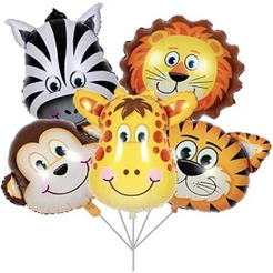5 Balão Bexiga Safari Fazendinha 30 cm Metalizado Para Festas e Decorações Animais OFF (CHOCO)
