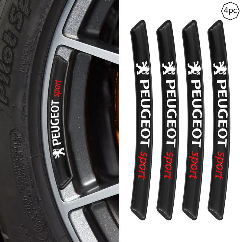 4pcs adesivos de cubo de roda de carro para Peugeot, adesivos de roda decalques Carros de corrida para 206 207 307 308 3008 208 508 407 2008 Acessórios em Oferta na Shopee
