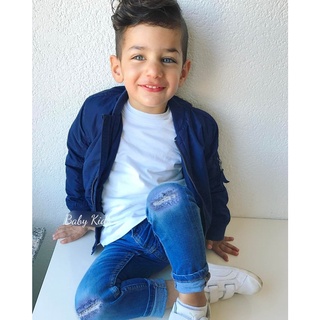 Roupa Infantil Calça Infantil Jeans Destroyed Rasgada Menino Estiloso Bebê