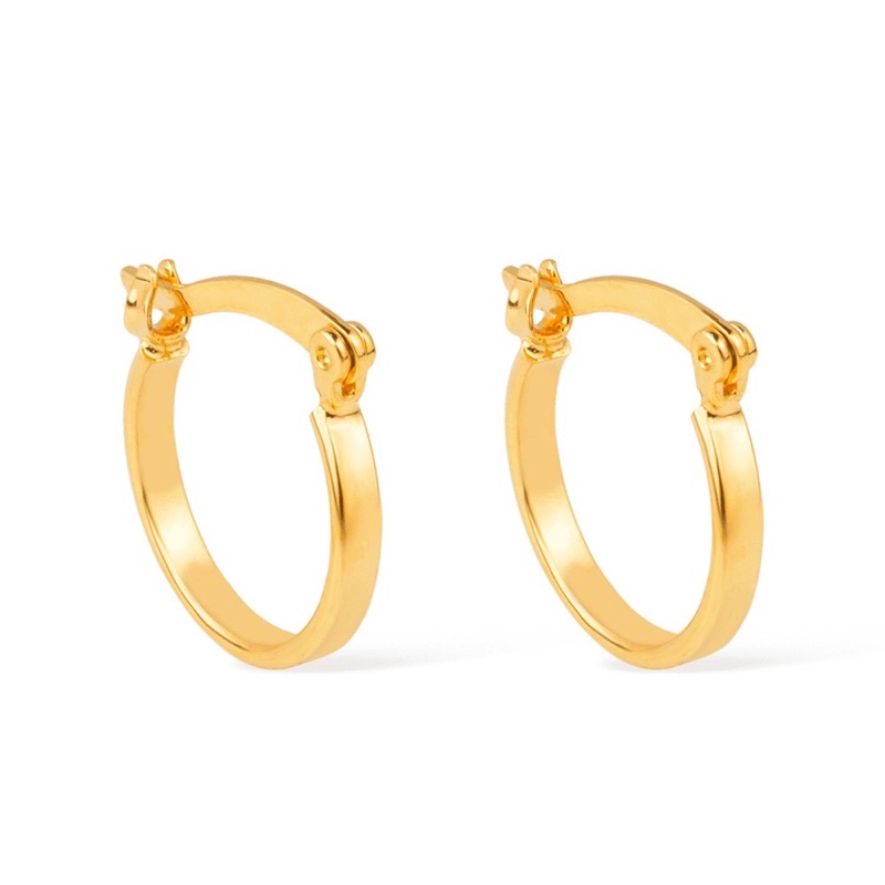 Brinco Argolinha Lisa Pequena Banhado a Ouro 18K - Semi Joia de Luxo (BR 401)