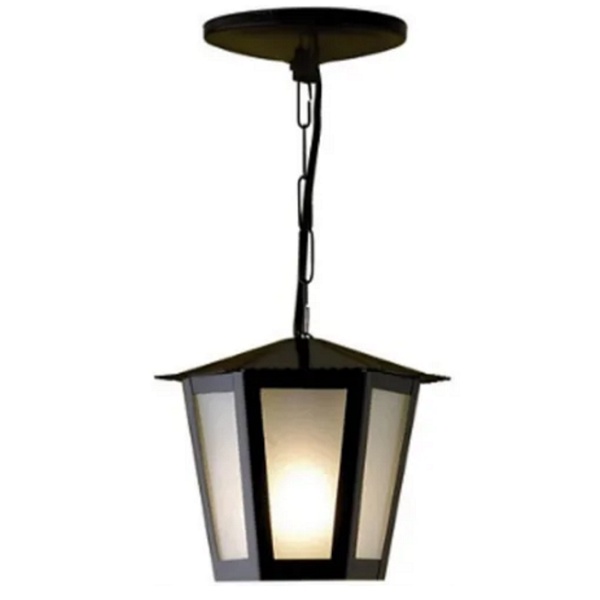 Pendente Luminaria Externo Interno Sextavado Aço L1C IDEAL PRETO em Oferta na Shopee