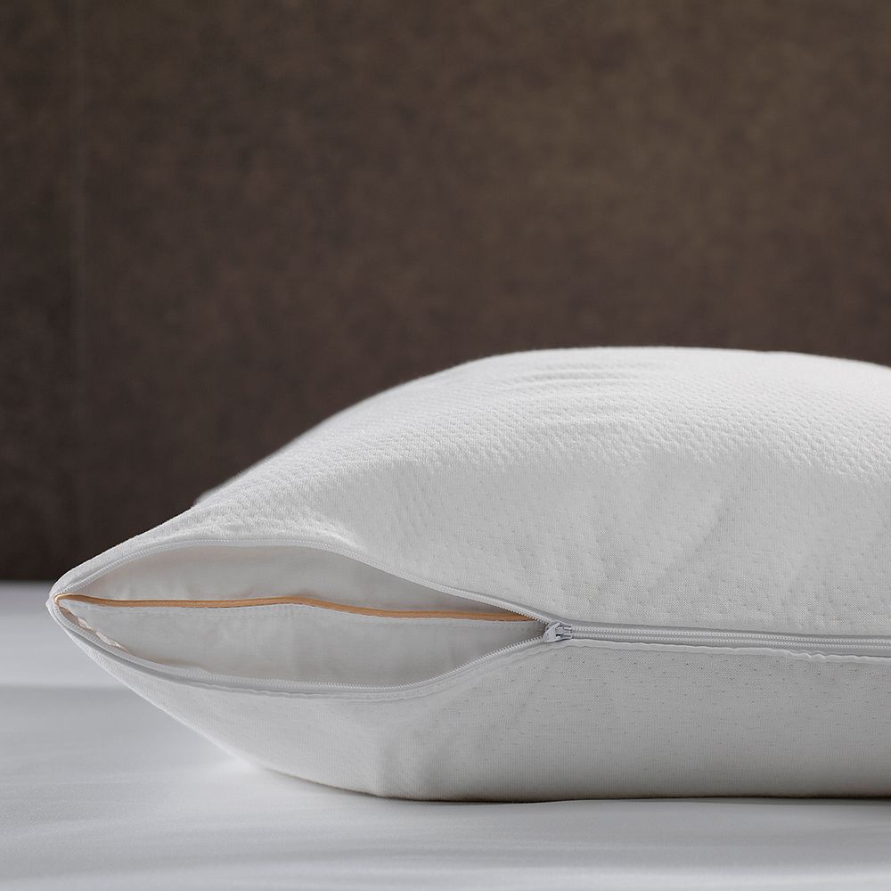 Detalhes do Kit Protetor de Travesseiro 50x70cm Buddemeyer Maison II Algodão Branco 2 peças