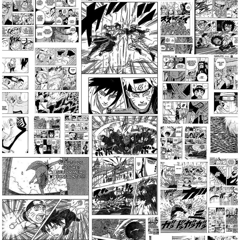 Papel De Parede Adesivo Lavável Quarto Mangá Naruto Anime 2,50 mts - Home & Living