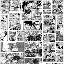 Papel De Parede Adesivo Lavável Quarto Mangá Naruto Anime 2,50 mts