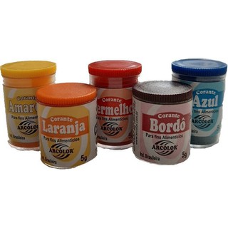 Corantes alimentícios em pó arcolor 5 gr