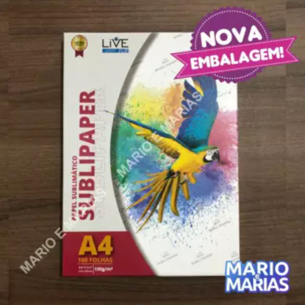 Papel Para Sublimação Sublipaper Live Pct 100 Folhas A4 E A3 Resinados Beecost 5668