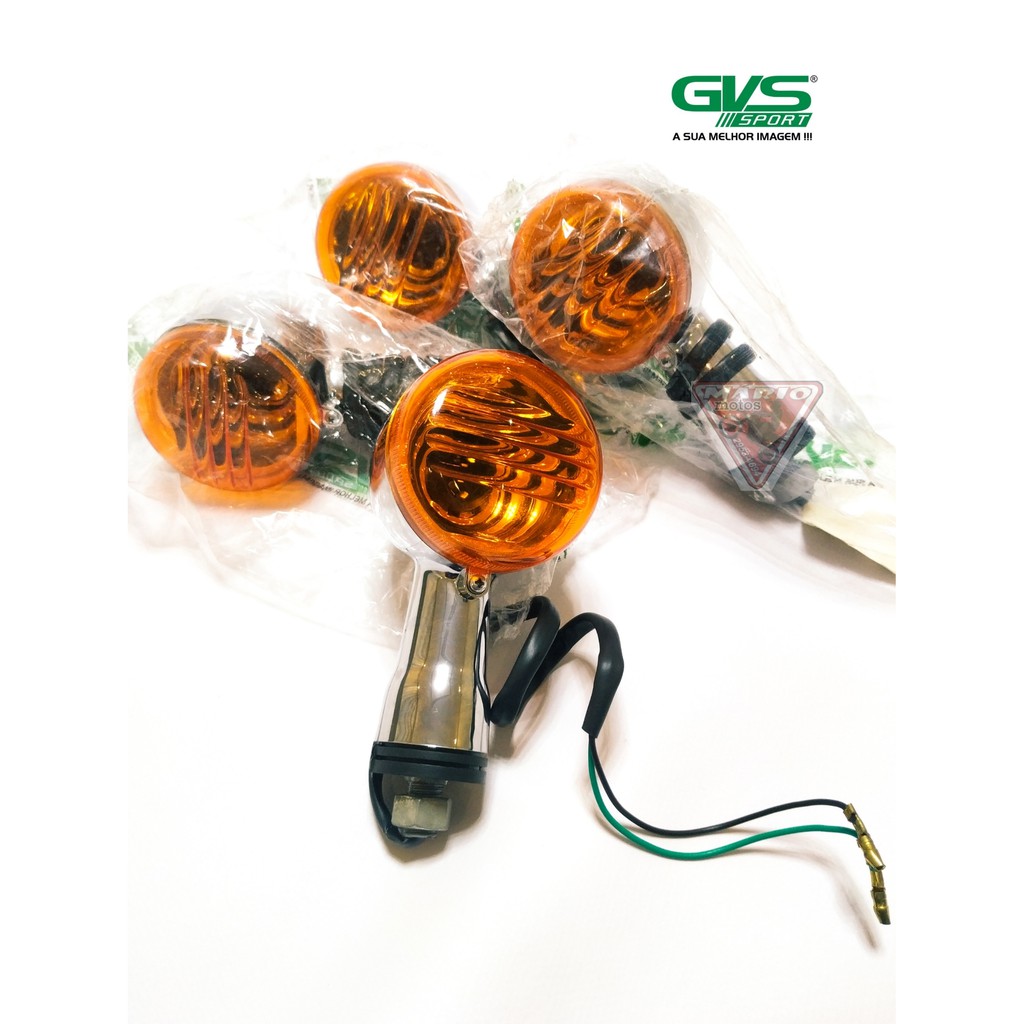 2 Pisca Cromado Traseiro Intruder Chopper Haojue Shadow Boulevard Custom Seta Laranja