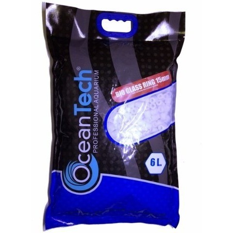 Cerâmica Bio Glass Rings Ocean Tech - Saco 6 Litros - Filtragem Para Aquários de Água Doce e Salgada (LACRADO)