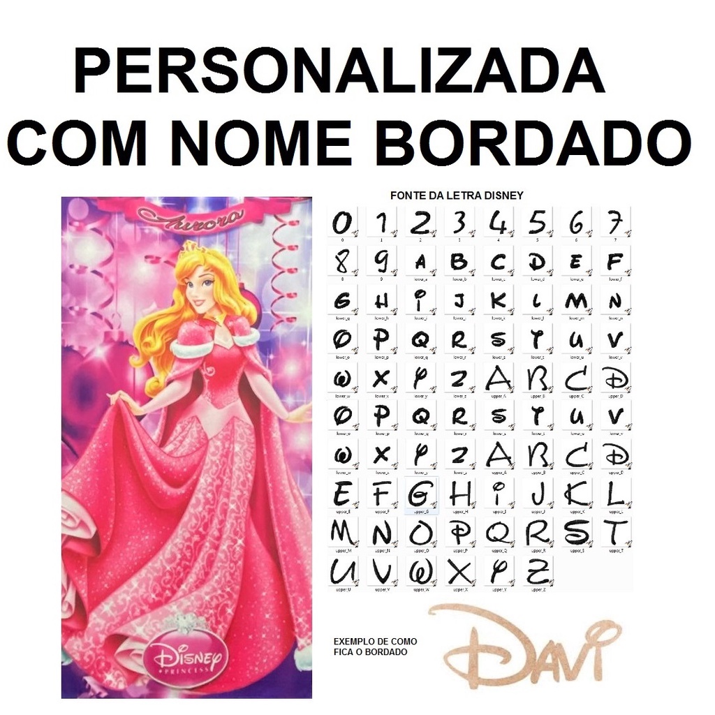 Toalha de Banho infantil felpuda princesa Princesa Aurora - Ótima Qualidade