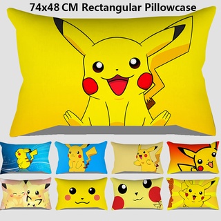 74X48 cm Fronha Bonito Dos Desenhos Animados Pokemon Pikachu Padrão Único Lado Impressão De Poliéster Retangular Casos Jogar Travesseiro