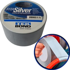 Fita Silver Tape Prata Multiuso Reforçada 5 Metros TekBond