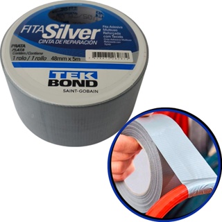 Fita Silver Tape Prata Multiuso Reforçada 5 Metros TekBond em Oferta na Shopee
