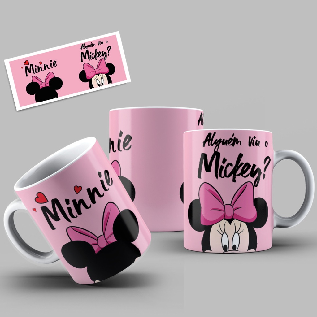 Kit colecionavel 8 canecas porcelana - Personagens turma do mickey Disney Pooh e amigos