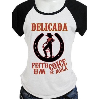 Camiseta Camisa Sertanejo Mulher Delicada Coice Bruta Top3