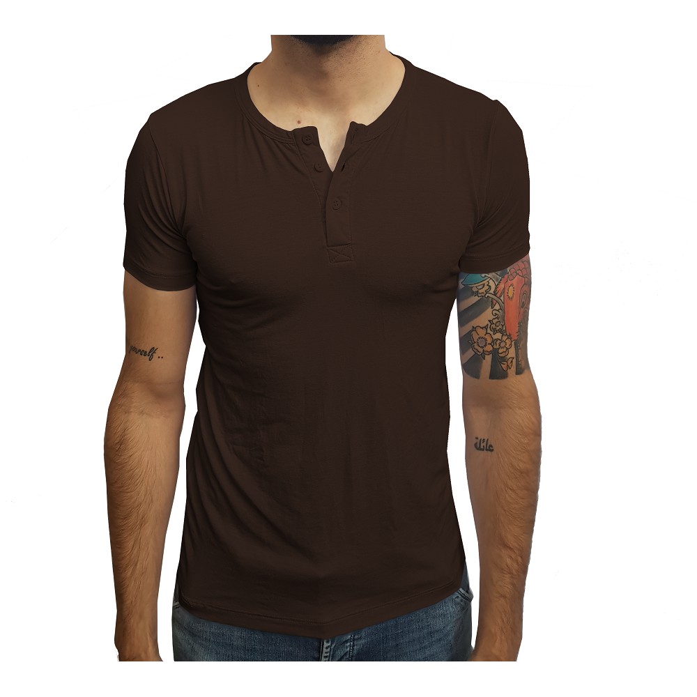 Henley Uomo Slim Fit – 3 Bottoni – Manica Lunga – 100% Cotone – Nuovo
